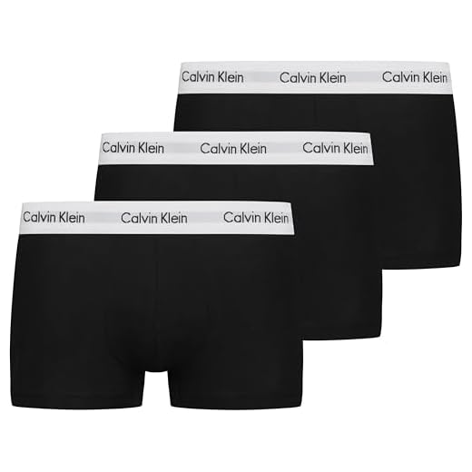Calvin Klein Underwear Herren Hüft-Shorts 3er Pack - Cotton Stretch, Schwarz (Black 001), Large