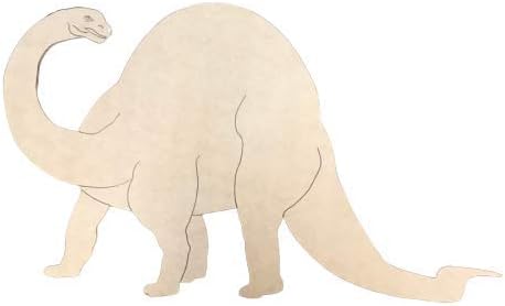 Brachiosaurus Wood Cutout, Paintable Unfinished Shape, Door Hanger 12''