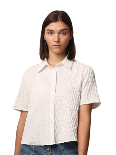 Image of Zilcon Women's Half Sleeve Button Down Women Shirts | Western Tops for Women Stylish | White Shirt for Woman