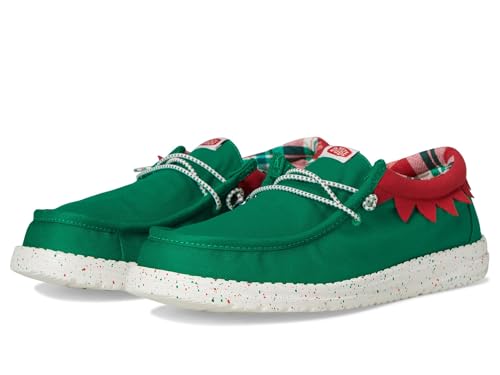 HEYDUDE Men's, Wally Holiday Elf, Green/Red, 8, Medium