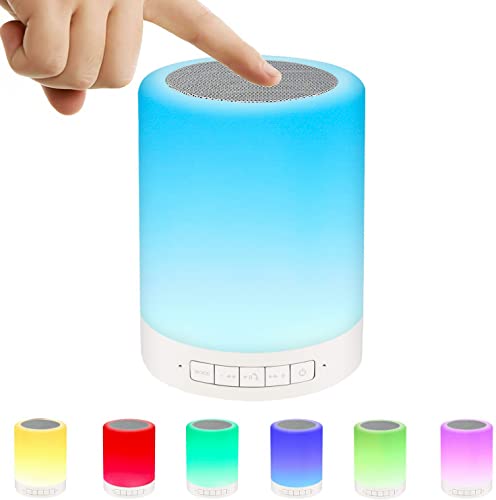 Luminária Caixa De Som Bluetooth Led Rgb Abajur Touch Sem fio Aux Micro SD P2