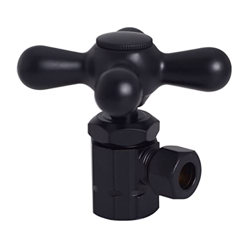 Westbrass Traditional Pedestal Lavatory Kit With Cross Handles, Matte Black, D1838L-62 #TOP5