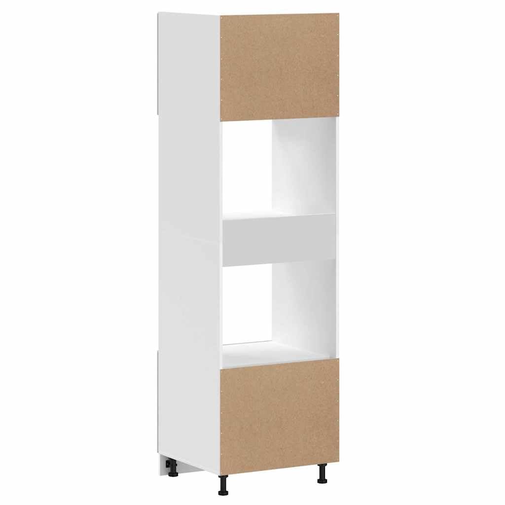 Kalmar - Set di 2 mobili per fornelli, in legno Sonoma, 60 x 57 x 207 cm, con piedini regolabili, autoportante, per microonde e forno, portaoggetti da cucina, organizer