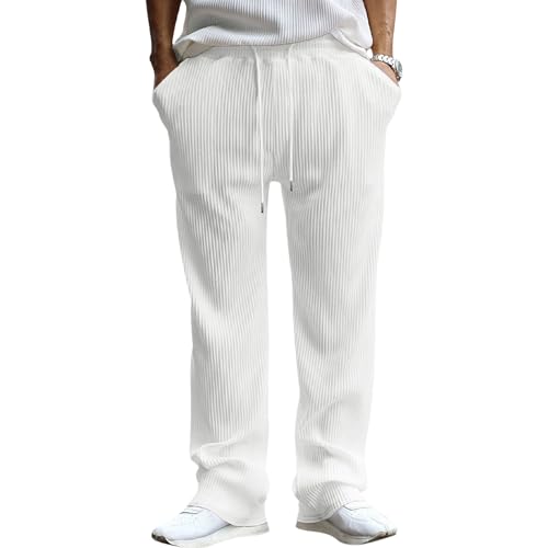 Pantalon de survêtement à rayures homme coupe ample et droite