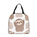 panverix borsa per il pranzo con bradipo carino piccola borsa riutilizzabile per il pranzo tote box cooler borse per donne uomini