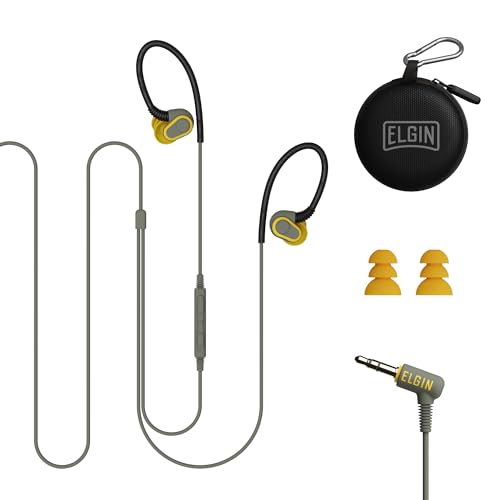 Elgin Rumble Wired Earplug Headphones with mic, in-Ear Earbuds, 3.5mm