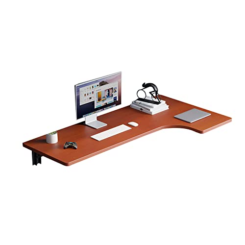 Escritorio esquinero en forma de L montado en la pared, mesa flotante para laptop que ahorra espacio para el hogar, oficina, estudio, dormitorio o balcón (110 x 60 x 40 cm, acabado de teca)