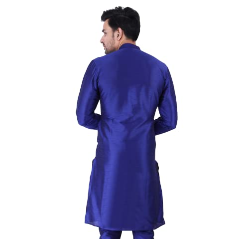 Image of Sadree Men's Silk Blend, Knee Length, Full Sleeve, Mandrin Collor, Solid Style, Attractive Colour, Solid Plain Kurtas
