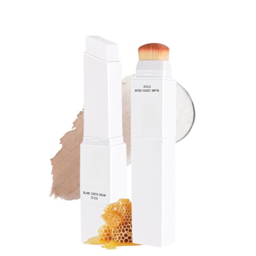 2 in 1 Colour Changing Foundation Stick Cover Cream Stick V White FoundationStick Lightweight Hydrating Matte Stick Foundation with Detachable Brush FaceFoundation & ConcealerStick #5tan