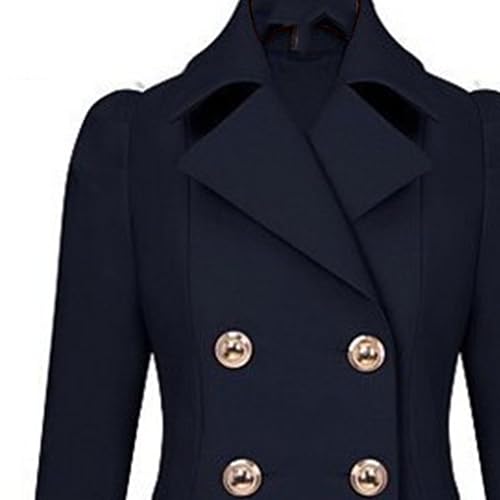 Maiyifu-GJ Womens Mid-length Trench Coat Notch Lapel Double Breasted Dress Overcoat Thicken Wool Coats Jacket with Pocket2