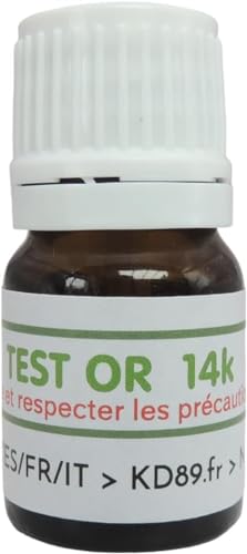 KD89 Test Or 14K – Frasco de reactivo listo para usar para Tester Oro 14 quilates 585/1000 – Codigoutte listo para usar.