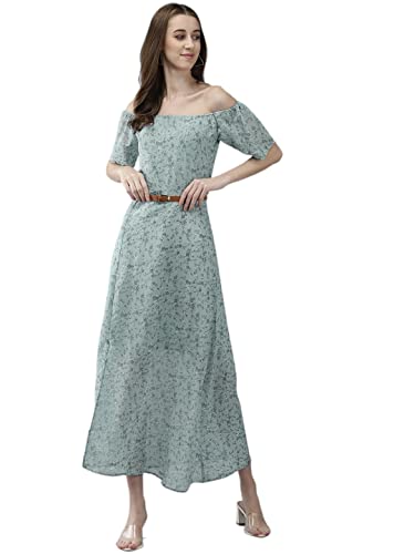 Image of Aarika Womens Black Color Georgette Printed Dress