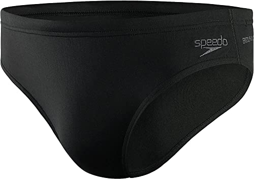 Speedo Men's Eco Endurance+ 7cm Swimming Briefs| Chlorine Resistant | Recycled Fabric | Swim Fitness | Training, Black, 28