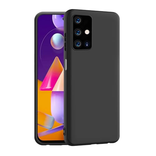 CEDO Samsung Galaxy M31s Back Cover | Camera Bump Protection & Ultra Slim | Matte Soft Silicon Shock Proof Rubberised Back Case Cover (Black)