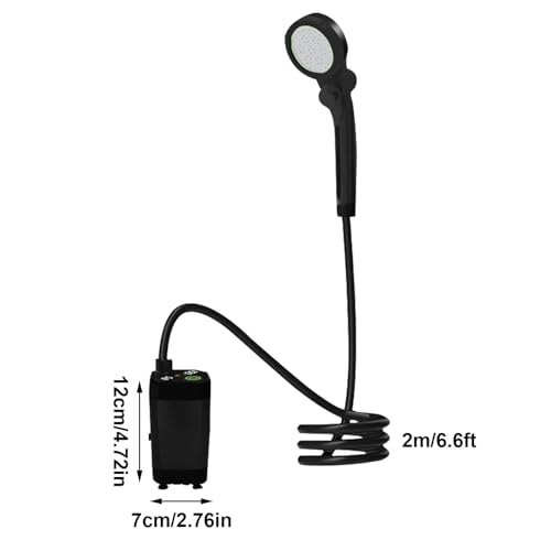 Pompe de douche rechargeable camping extérieure avec écran LED et pompe étanche - 7