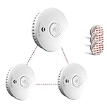 Ruan Wireless Interconnected Smoke Alarm 10 Years Life Photoelectric wireless Smoke Detector 4 Years Battery Fire Alarm Tested Conforms to EN 14604 Standard 3 Pack