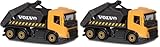 Majorette – Volvo Baustellenfahrzeuge – Bagger, Kipplaster, Radlader, Betonmischer, Knicklenker, LKW mit Container, Lieferung 1 Stück- zufälliges Modell,Spielzeugautos aus Metall (Packung mit 2)