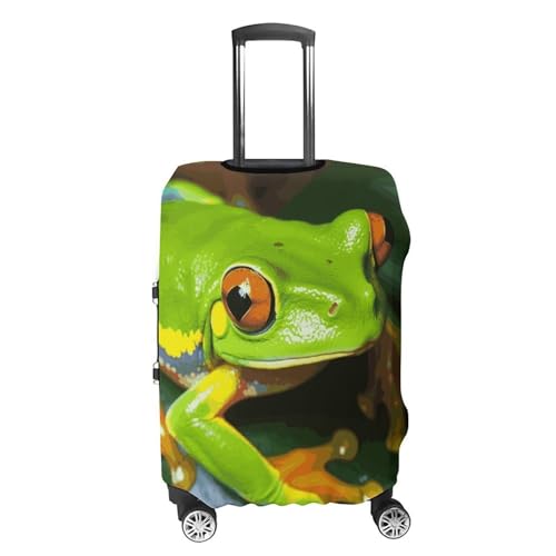 Carry on Luggage Cover Yellow Eye Green Frog Suitcase Covers for Luggages Tsa Approved Travel Luggage Sleeve Protector Elastic Suitcase Protector Anti-Scratch Washable Fits 19-30 Inch Case -L4