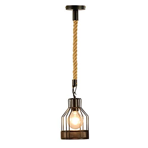 Lustre en corde de chanvre vintage pour éclairage de bar et salle à manger