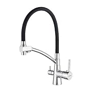 Nueva característica: equ ipad o con la función de agua caliente y fría y agua agujero (excluido el sistema de filtración del fregadero), le ahorra espacio y dinero Fácil de instalar: todos los accesorios vienen, sin esfuerzo para terminar la instala...