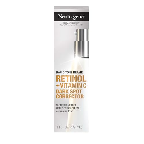 Neutrogena Rapid Tone Repair Retinol + Vitamin C Dark Spot Corrector Face Serum Daily Anti-Wrinkle Brightening Serum to Even Tone Mineral Oil & Dye-Free 1 fl oz