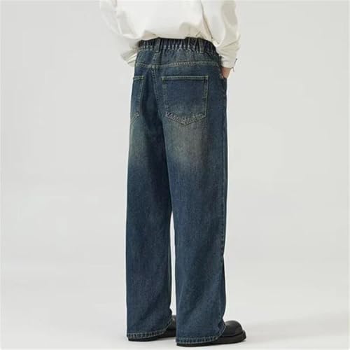 Men Loose Fit Wide Leg Denim Pants Summer Lightweight Washed Straight Casual Trousers Baggy Jeans4