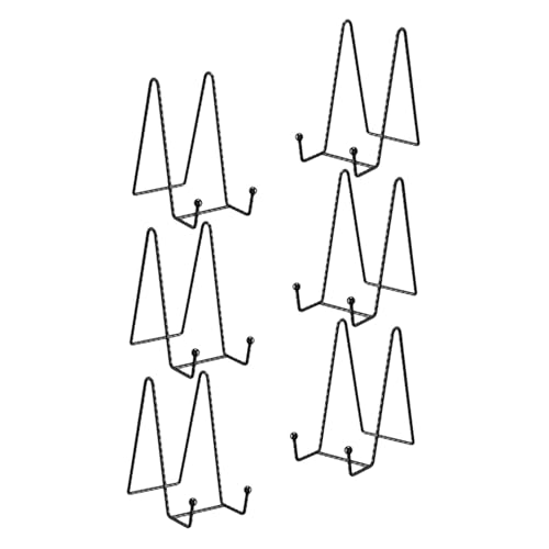 NUOLUX 6個ブラックメタル卓上イーゼルスタンド 鉄製プレート フォトホルダー 安定感ある多用途ディスプレイラック マリストデザインで額