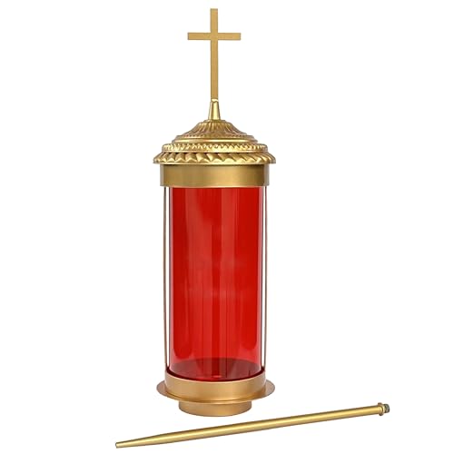 VIIACA Grave Lights for Cemetrey Grave Markers for Cemetery for Humans, Memorial Candle Lantern Outside Lights for Yard with Long Stake, Memorial Bereavement Gifts (D2 Non)