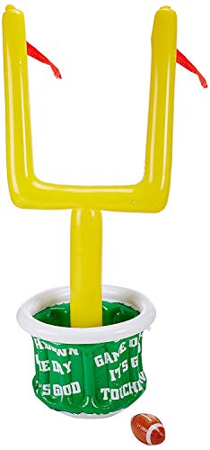 Image of Beistle Inflatable Football Goal Post Coolers with Footballs, 2 Pack, 74 inch x 28 inch, Each Holds Approx. 60 12oz. Cans - Inflatable Cooler for Parties, Football Party Decorations, Game Day Coolers