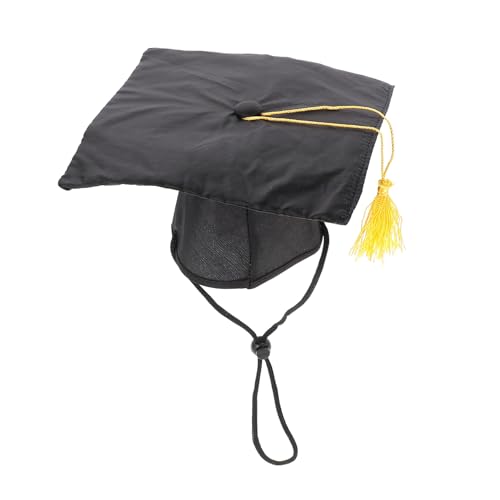Yardwe Puppy Graduation Cap Custom Black Pet Hat with Tassels for Creative DIY Party Ideas Dog Headgear for Dogs for Pet Graduation Celebrations