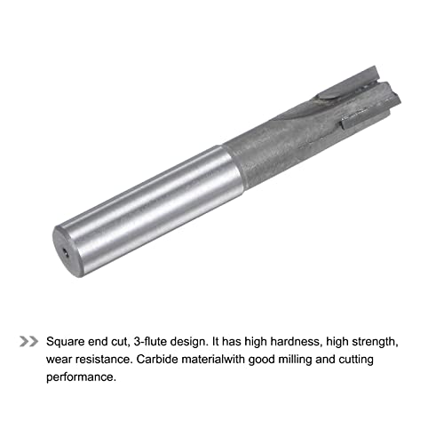 Image of uxcell Square Nose End Mill, 12mm Cutting Dia Tungsten Carbide Tip 3 Straight Flutes Milling Cutter with 12mm Straight Shank, 2pcs