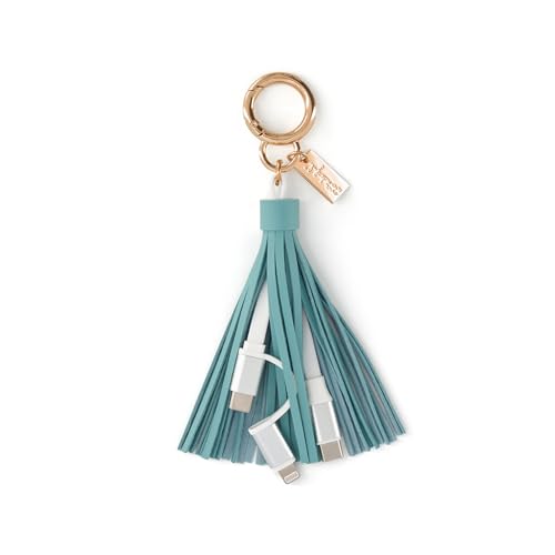 Mr.Wonderful - Llavero con cables para cargar el móvil para madres a tope de energía - Regalo Día de la Madre - Llavero con formato de 'pompón', con flecos