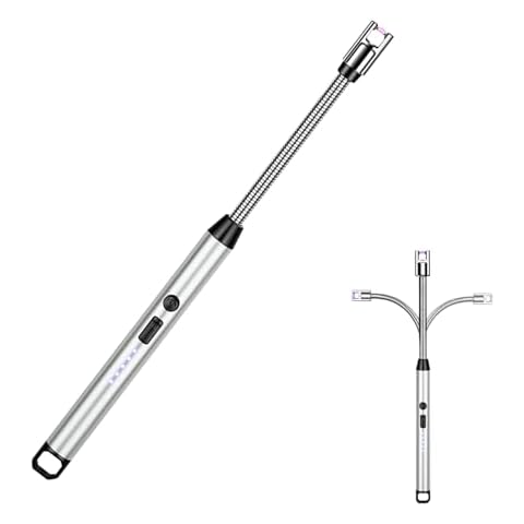 Electric Lighter,Candle Lighter,Rechargeable Arc Lighter with LED Display,Long Flexible Neck USB Lighter for Light Candles Gas Stoves Camping BBQ Cover