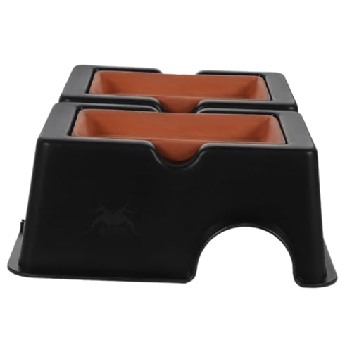 BESPORTBLE 2個 加湿シェルター ヘビヤモリの隠れ家 隠れ家のトカゲ 爬虫類の皮の生息地 洞窟を隠す 隠れ家テラリウム 小さなヒョウモントカゲモドキの皮 爬虫類の隠れ家 Abs Black