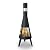 Clarfey Chiminea Outdoor Fireplace, Metal Wood Burning Fire Pit with Log Grate, Mesh Screen, Modern Fireplace for Patio, Backyard, Garden, Black