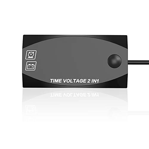 Honeytecs Multifuncionais 6V-30V 2 em 1 Voltímetro para Motocicleta Veículo Elétrico Relógio de pont