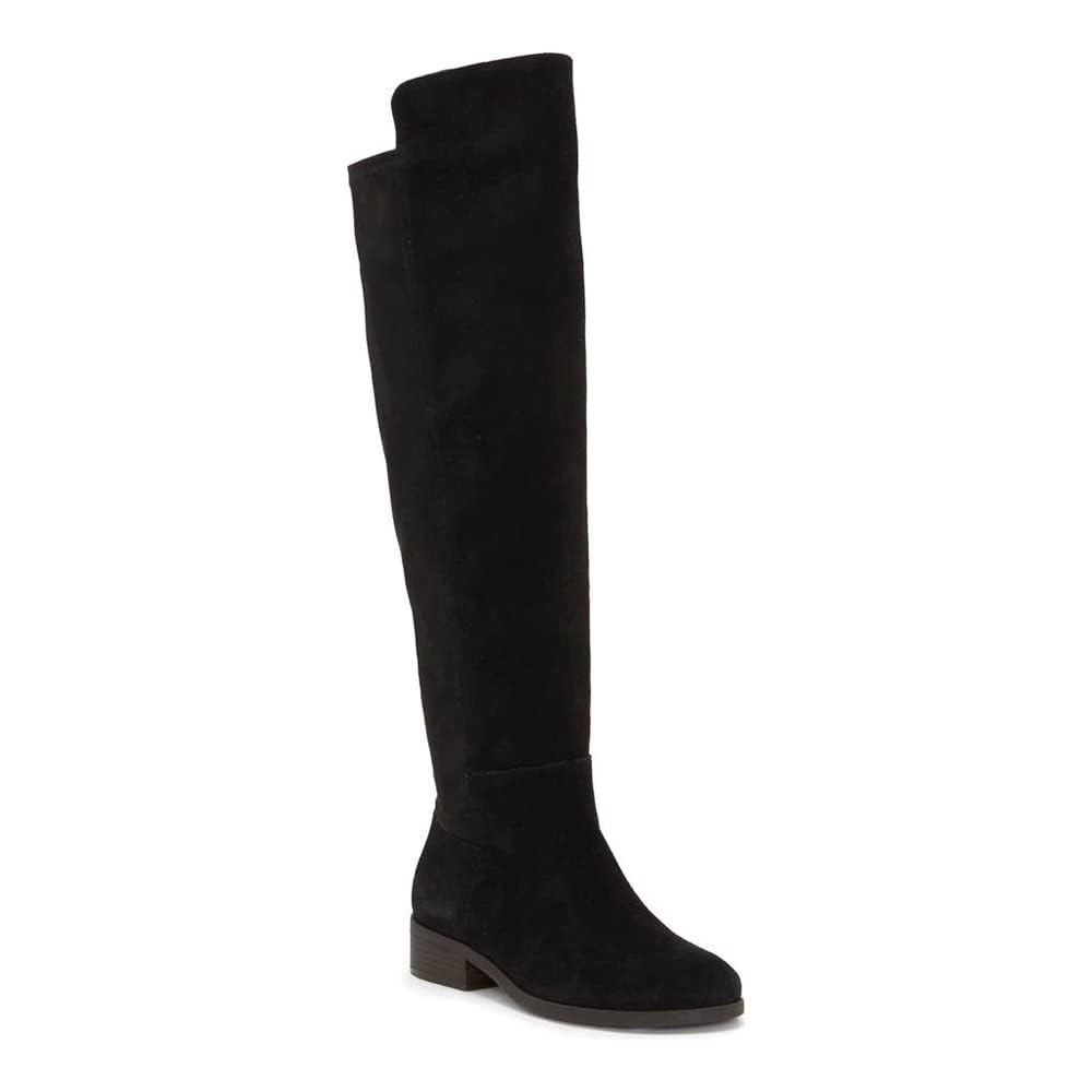 Juliet Holy Womens Knee High Boots Round Toe Chunky Block Heels Suede Fashion Winter Booties