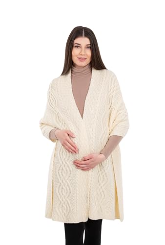 SAOL Maternity Wrap 100% Irish Merino Woo,l Warm, Classic Cable 67'' x 19'' (170 x 48 cm)