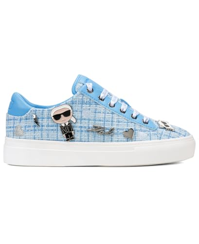 Image of Karl Lagerfeld Women's Cate Pins Tweed Lace up Sneaker