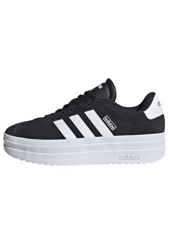 adidas Women's VL Court Bold Sneaker, Black/White/White, 11