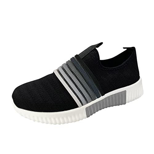 Zapatos Zapatos de mujer Moda Malla en Deportes para Mujer Zapatillas de deporte Slip Transpirable Zapatos Planos Zapatillas de deporte Sandalias de Mujer, Negro , 40 EU
