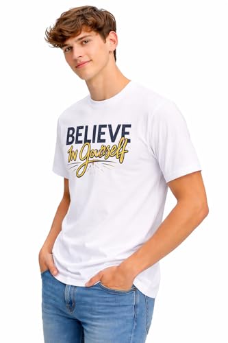 Image of Printed Tshirts for Boys and Girls Regular Fit Round Nack 120 GSM(White)