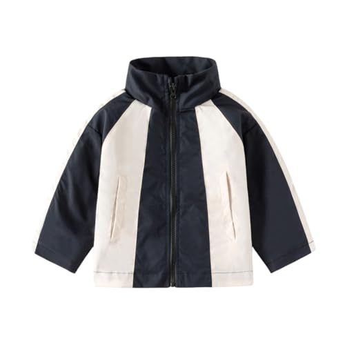 Meufam Toddler Boys Full Zip Windbreak Block Color Jackets Little Girls Waterproof Jacket Outerwear with Pockets
