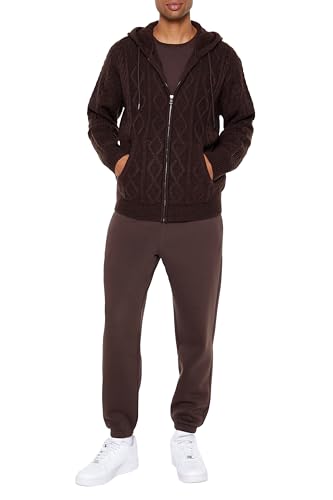 Forever 21 Men's Hooded Cable Knit Zip-up Sweater2