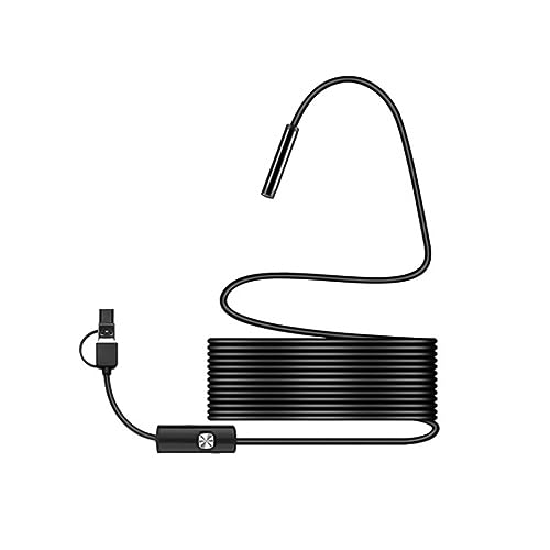 Endoscopio Industrial 6LED De 5,5mm 3 En 1 USB/Micro USB/Tipo-c Cámara Inspección por Boroscopio Coche Impermeable For Teléfono Inteligente 1M, M 5M Imágenes Más Claras Inspecciones Precisas(1M)