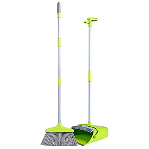 Chinashow Broom and Dustpan Set Standing Upright Grips Sweep Set with Lobby Broom Combo Set