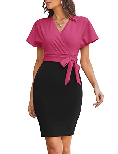 GRACE KARIN Women's Work Pencil Dress, Wedding, Guest, Office, Cocktail, Party, Long Sleeve