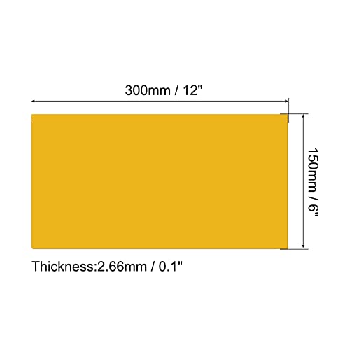 Image of MECCANIXITY PMMA Acrylic Sheets Colored Non Transparent 12 x 6 Inch Yellow for Glass, DIY, Painting, Art Craft
