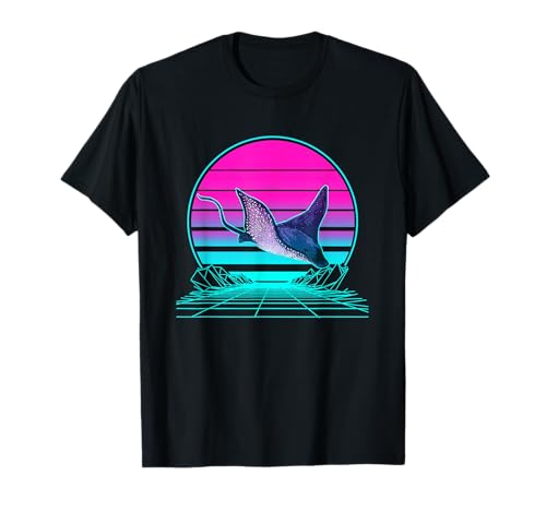 Stingray al atardecer retro vintage Camiseta