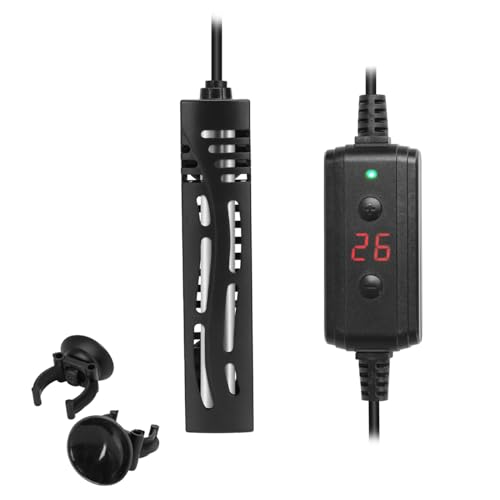 Nobleza – Aquarium Heizstab 10–50L, 50 W Tauch-Aquarium Heizer, Aquarium-Heizung, Sicherheits-Quarz-Tankheizung, Externer Temperaturregler (15–35 °C)